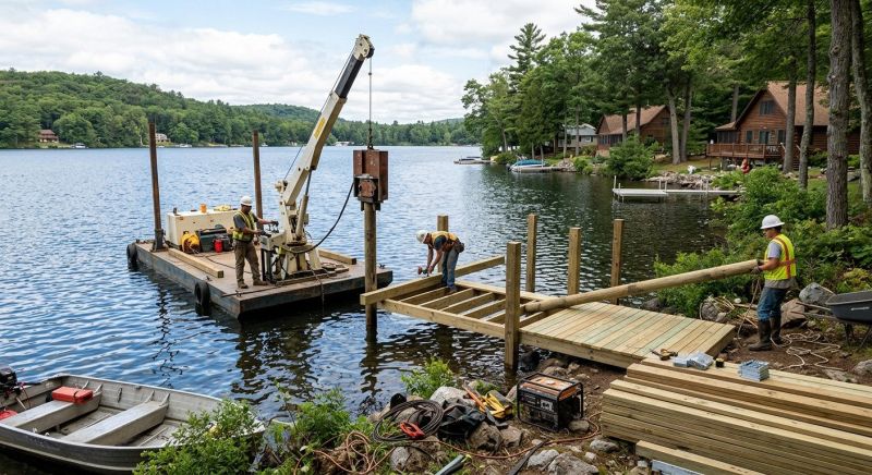 Pond Dock Installation in Overland Park, KS