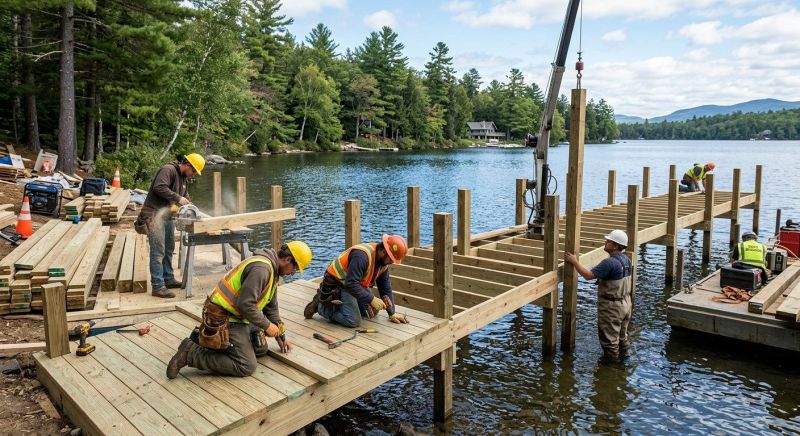 Wood Dock Installation in Overland Park, KS